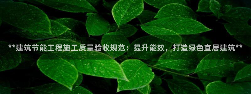 e尊国际7779：**建筑节能工程施工质量验收规范：提升能效，打造绿色宜居建筑**