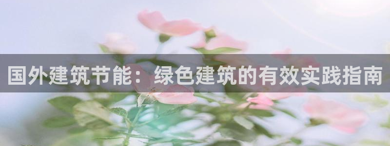 E尊国际：国外建筑节能：绿色建筑的有效实践指南