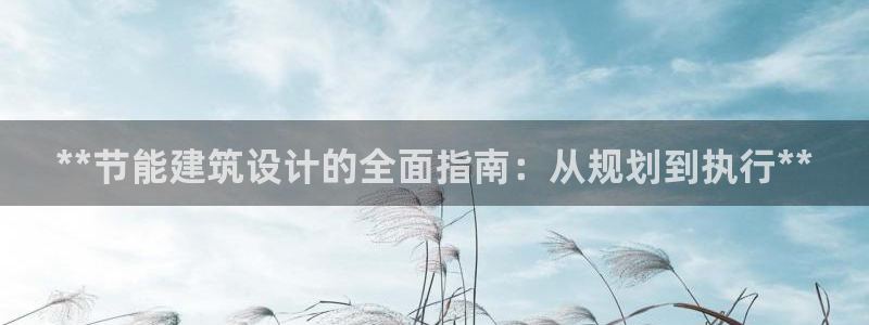 e尊国际平台：**节能建筑设计的全面指南：从规划到执行**