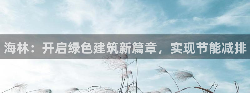 e尊国际官网·网址：海林：开启绿色建筑新篇章，实现节能减排