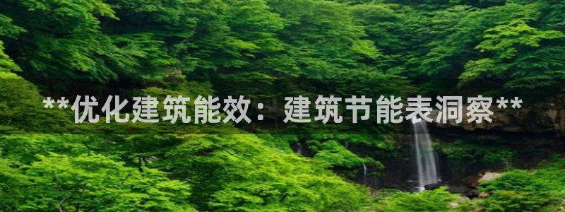 尊亿游戏国际官网：**优化建筑能效：建筑节能表洞察**