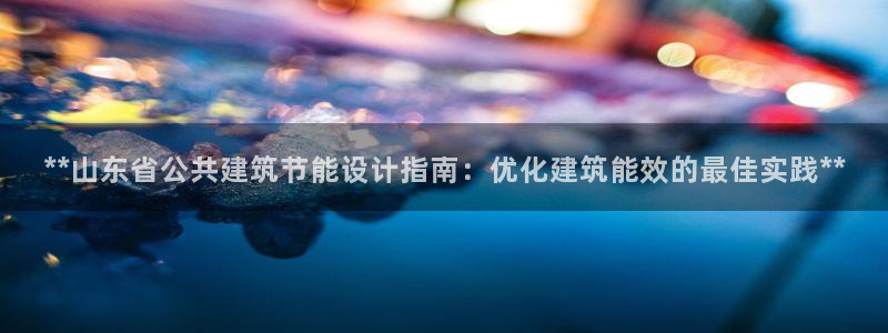 e尊国际可靠吗：**山东省公共建筑节能设计指南：优化建筑能效的最佳实践**