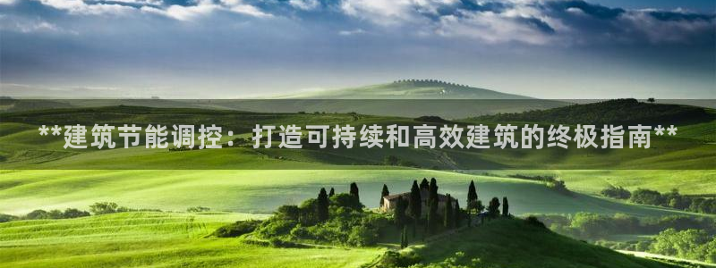 e尊国际是个黑网：**建筑节能调控：打造可持续和高效建筑的终极指南**